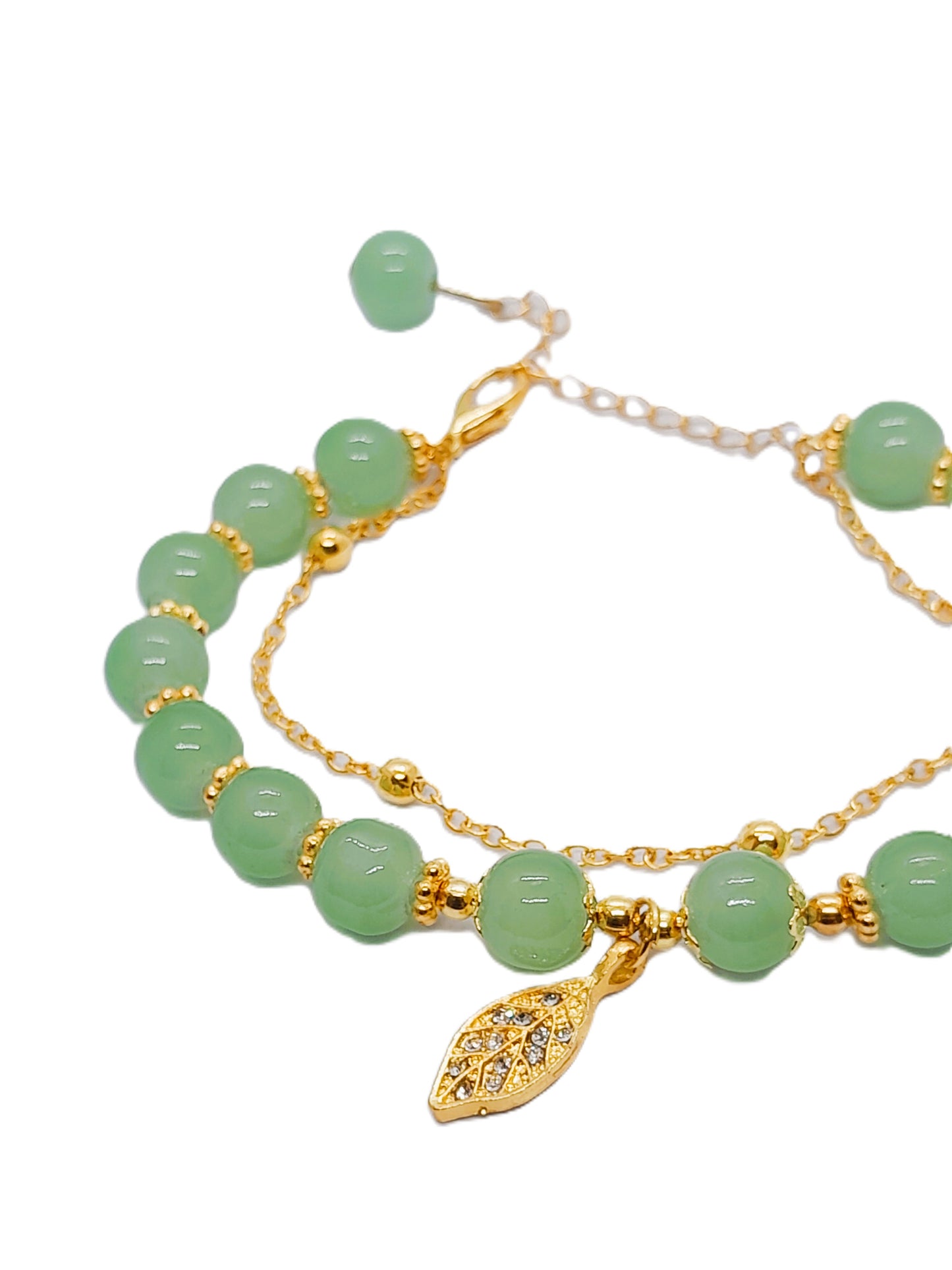 Pulsera en piedra de aventurina verde
