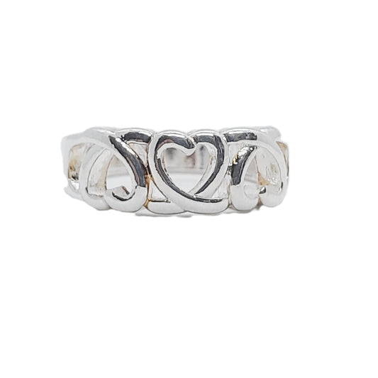 Anillo Plata Corazones