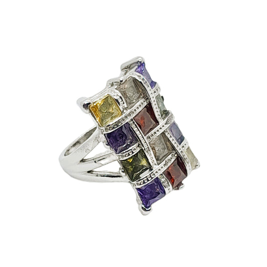 Anillo Circonitas Multicolor