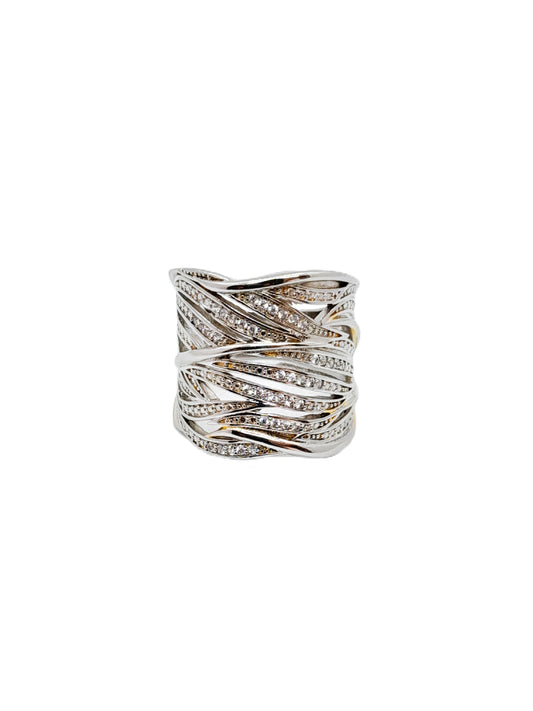 Anillo Ancho Detalle Brillantes