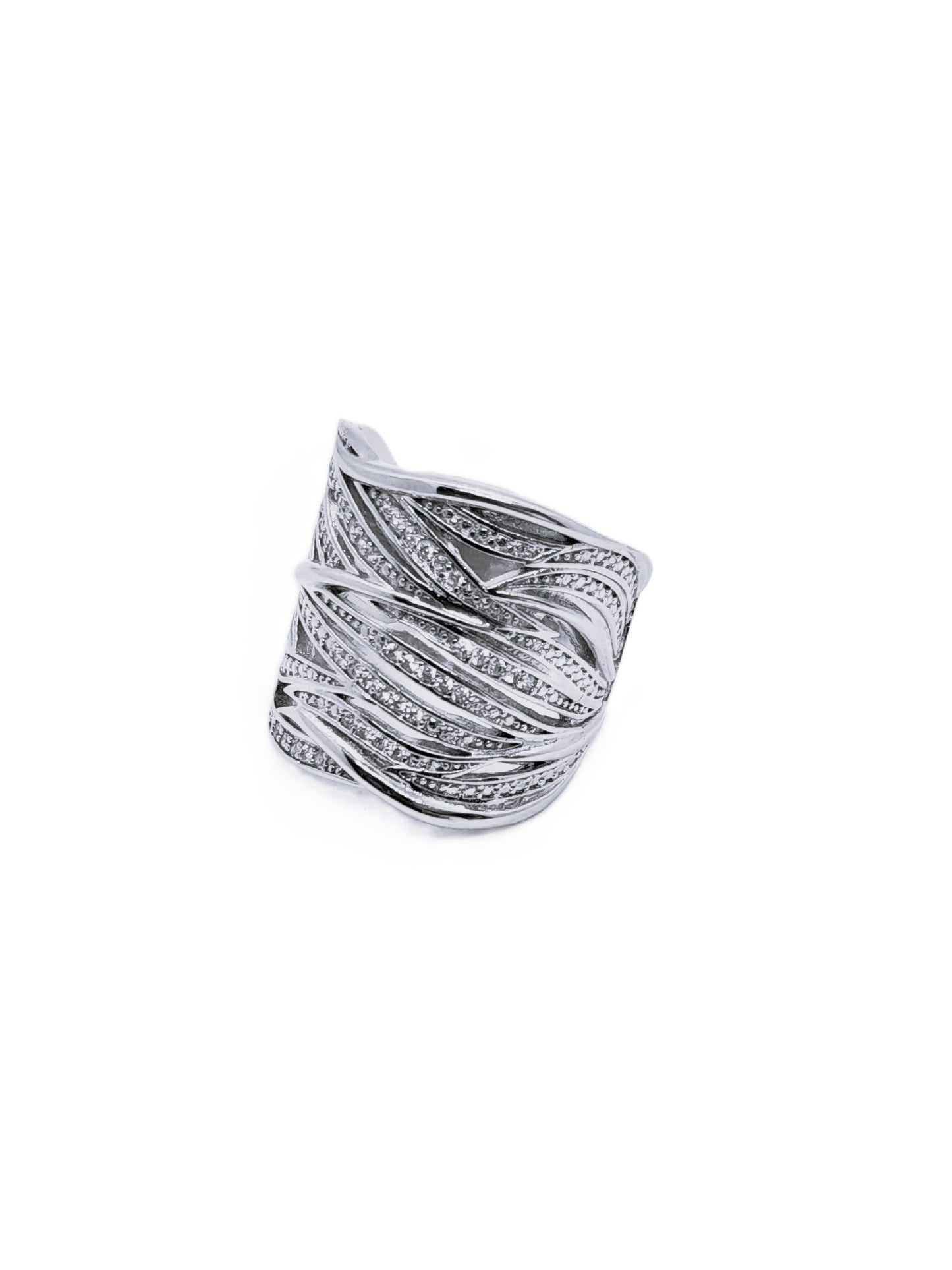 Anillo Ancho Detalle Brillantes
