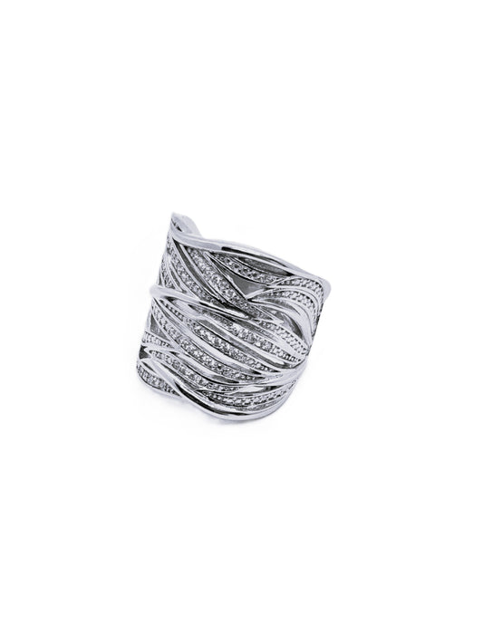 Anillo Ancho Detalle Brillantes