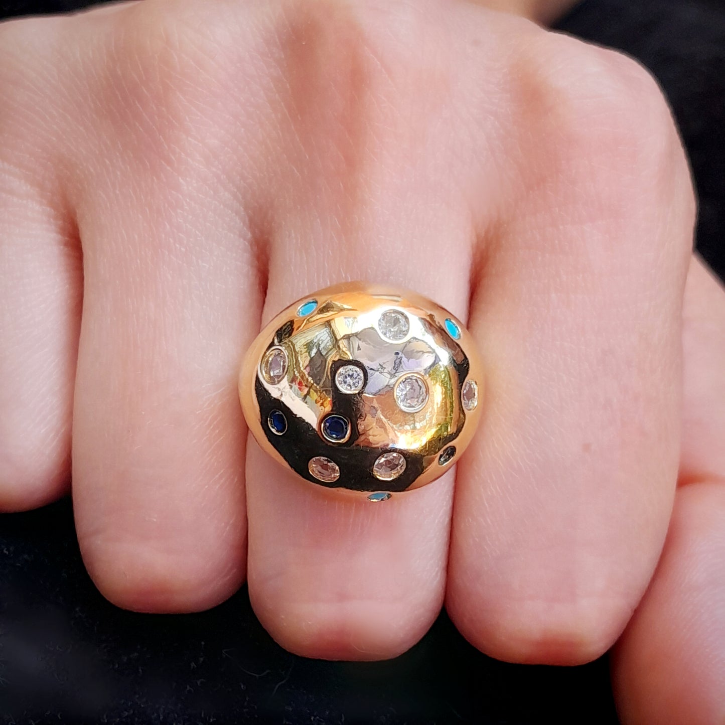 Anillo SELENE en Baño de Oro Ajustable