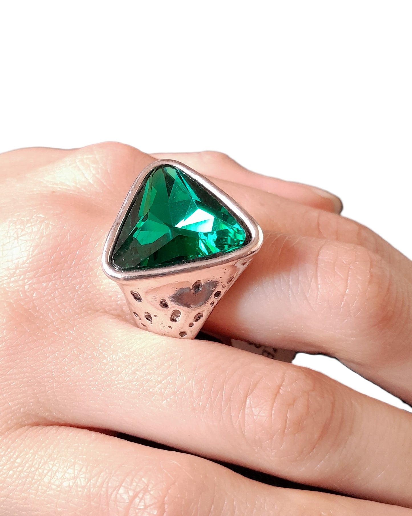 Anillo Triangulo Verde