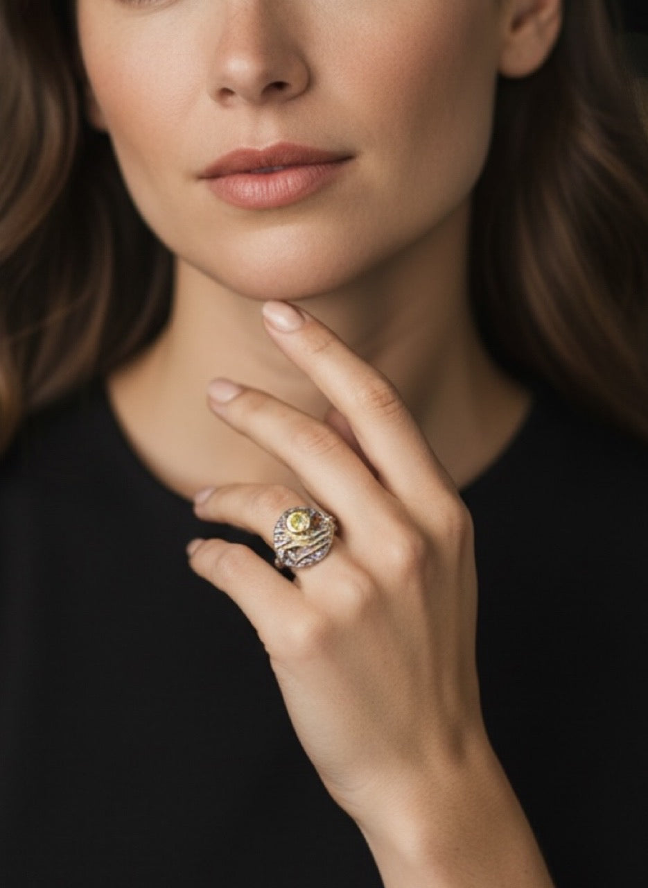 Anillo Tungsteno y Plata