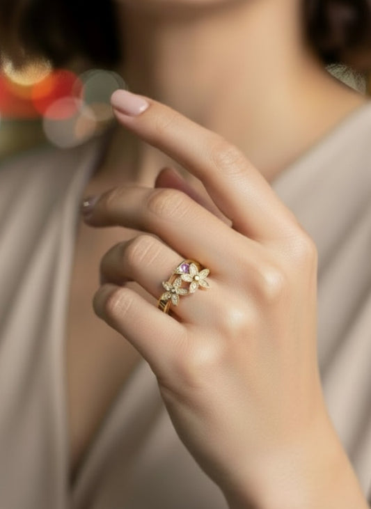 Anillo IRIS en Baño de Oro Ajustable
