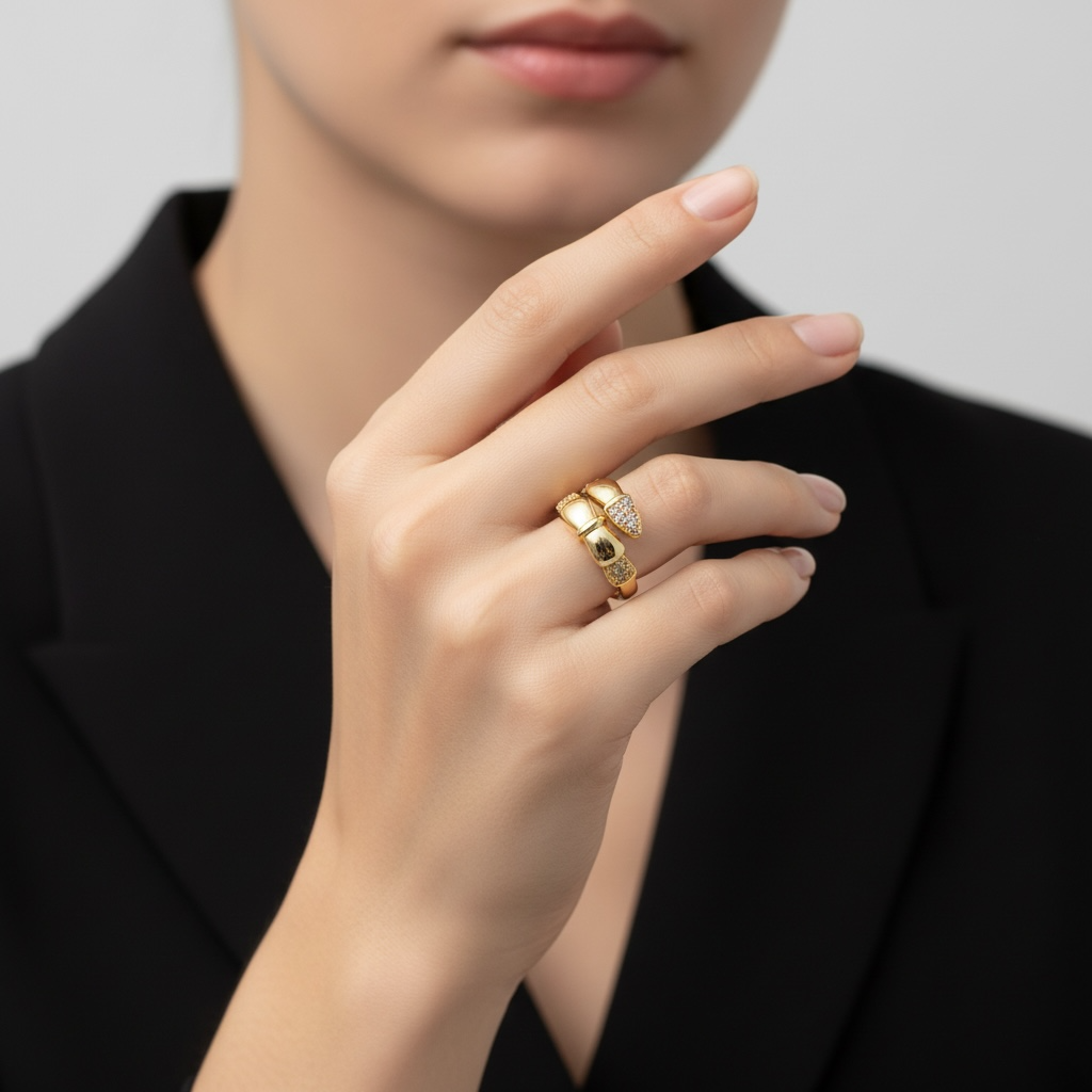 Anillo METIS en Baño de Oro Ajustable