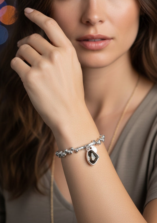 Pulsera Ajustable Cristal Grey