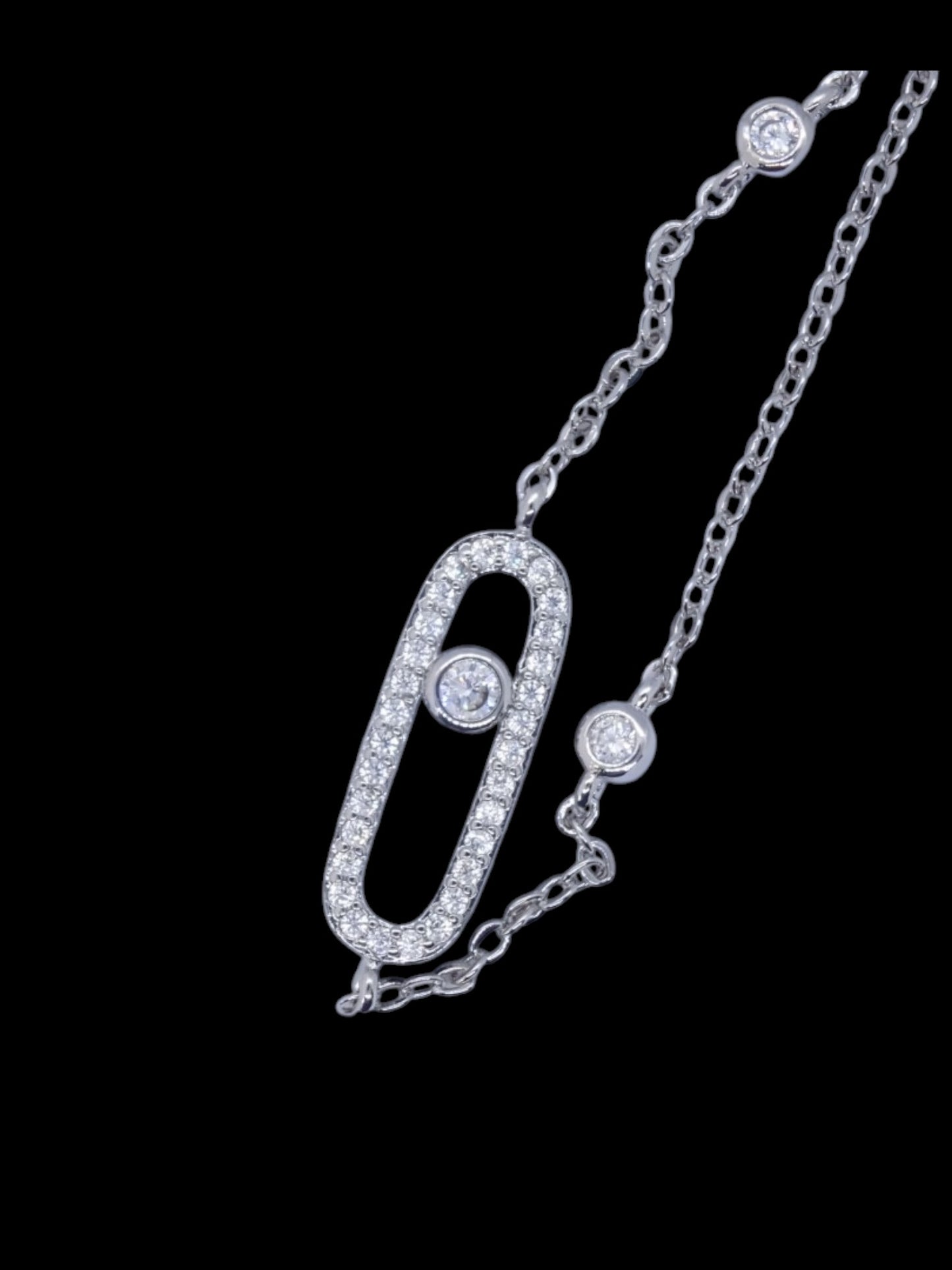 Pulsera ovalo y circonitas